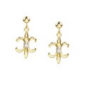 14k Yellow Gold Fleur de Lis Earrings