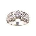 14k White Gold Overlay CZ Cocktail Ring