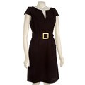 Ellen Tracy Women's Belted Crepe Dress