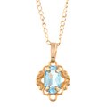 14k Yellow Gold Light Blue CZ Child Necklace