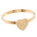 14k Yellow Gold Heart with Cross Baby Ring
