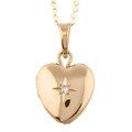 14k Gold Child Small Heart with Diamond Necklace