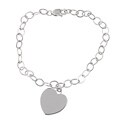 14k White Gold Child Heart Charm Bracelet