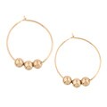 14k Yellow Gold Child Hoop with 3 beads Earrings