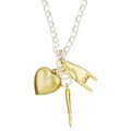 14k Gold and Sterling Silver Charms Necklace
