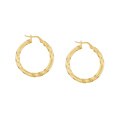 18k Yellow Gold over Silver Italian Hoop Earrings