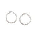 Sterling Silver Italian Textured Twist Hoop Earrings