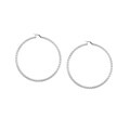 Sterling Silver Italian Textured Hoop Earrings