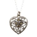 Sterling Silver 18-inch Marcasite Heart Necklace