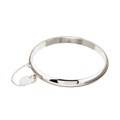 Sterling Silver Engraved Bangle with Heart ID