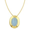 Chateau D' Argent Sterling Silver Vermeil Milk Aquamarine Necklace