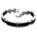 Stainless Steel and Rubber Hinged Bracelet