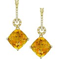 10k Gold Citrined and 1/6ct TDW Diamond Earrings