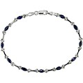 10k Gold 1/10ct TDW Diamond and Sapphire Bracelet