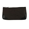 Prada Large Dark Brown Logo Jacquard Cosmetic Case