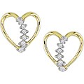 14k Yellow Gold 1/4ct TDW Diamond Heart Earrings