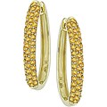10k Yellow Gold Citrine Hoop Earrings