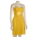 Democracy Women's Yellow Chiffon Pleated Dress