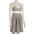 Democracy Women's White/ Grey Seersucker Dress