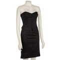 Betsey Johnson Women's Black Sateen Sheath Dress