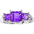 10k White Gold 3-stone Amethyst Ring (J/K, I2/I3 )