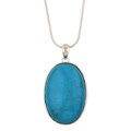 Chateau D' Argent Sterling Silver Oval Turquoise Necklace