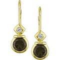 10k 1/10ct Diamond and Smokey Quartz Earrings