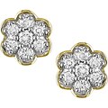 10k Yellow Gold 1/4ct Diamond Flower Earrings