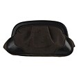 Prada Dark Brown Logo Jacquard Frame Cosmetic Case