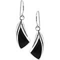 Sterling Silver Black Onyx Hook Earrings