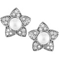 Sterling Silver CZ and FW Pearl Earrings (6-7mm)