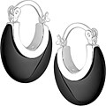 Sterling Silver Black Onyx Hoop Earrings