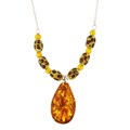Chateau D' Argent Sterling Silver Amber and Tiger Enamel Necklace