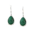 Chateau D' Argent Sterling Silver Green Jade Teardrop Earrings