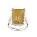 Chateau D' Argent Sterling Silver Rectangle Rutilated Quartz Ring