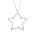 14k White Gold 1ct TDW Diamond Star Necklace (G-H, I1)