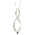 14k White Gold 1/3ct TDW Diamond Journey Necklace