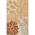 Machine-made Heat-set Light Brown Rug (2'3 x 10')