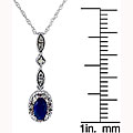 10k White Gold Blue Sapphire and Diamond Necklace