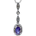 10k Gold Tanzanite and 1/3ct TDW Diamond Necklace