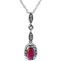 10k White Gold Ruby Diamond Necklace