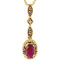 10k Gold Ruby Diamond Necklace
