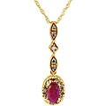 10k Gold Ruby Diamond Necklace