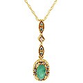 10k Gold Emerald Diamond Necklace