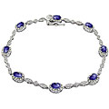 10k White Gold Tanzanite and Diamond Bracelet