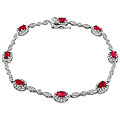 10k White Gold Ruby Diamond Bracelet