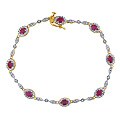 10k Yellow Gold Ruby Diamond Bracelet