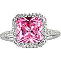 14k White Gold 1/2ct TDW Pink Topaz Diamond Ring (J/K, I2/ I3 )