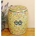 Floral Yellow Chinese Porcelain Stool (China)