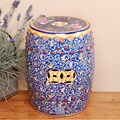 Floral Blue Chinese Porcelain Stool (China)